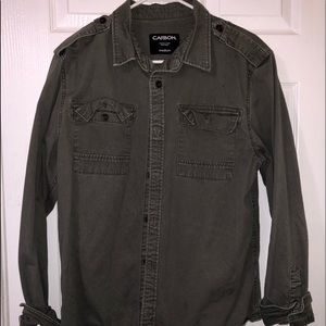 CARBON | Green Khaki Button Up Jacket